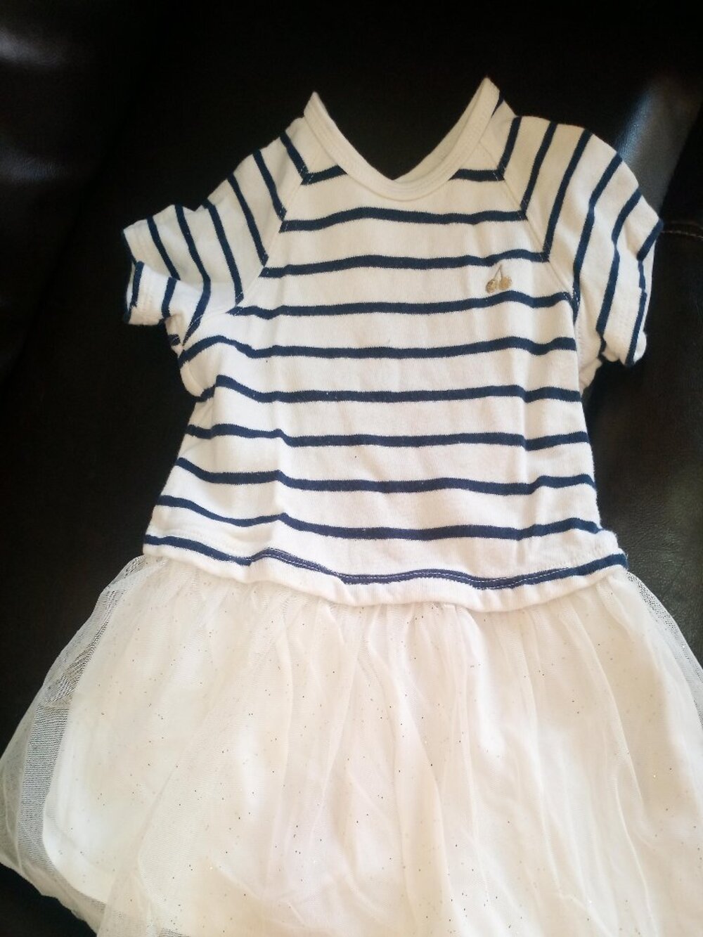 Striped tulle bottom dress